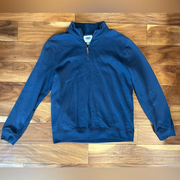 Old Navy Blue Quarter Zip Pullover Sweatshirt size Large - Picture 1 of 2